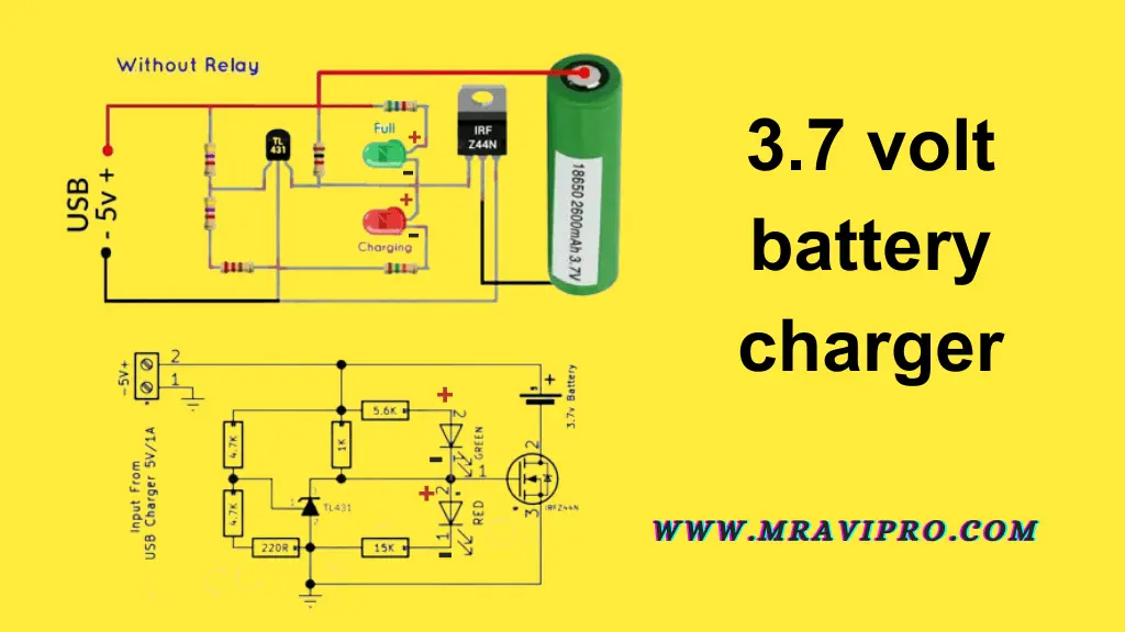 3.7 Volt Battery Charger Circuit Diagram