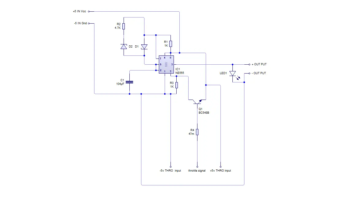  Accelerator with 555 Timer IC circuit diagram