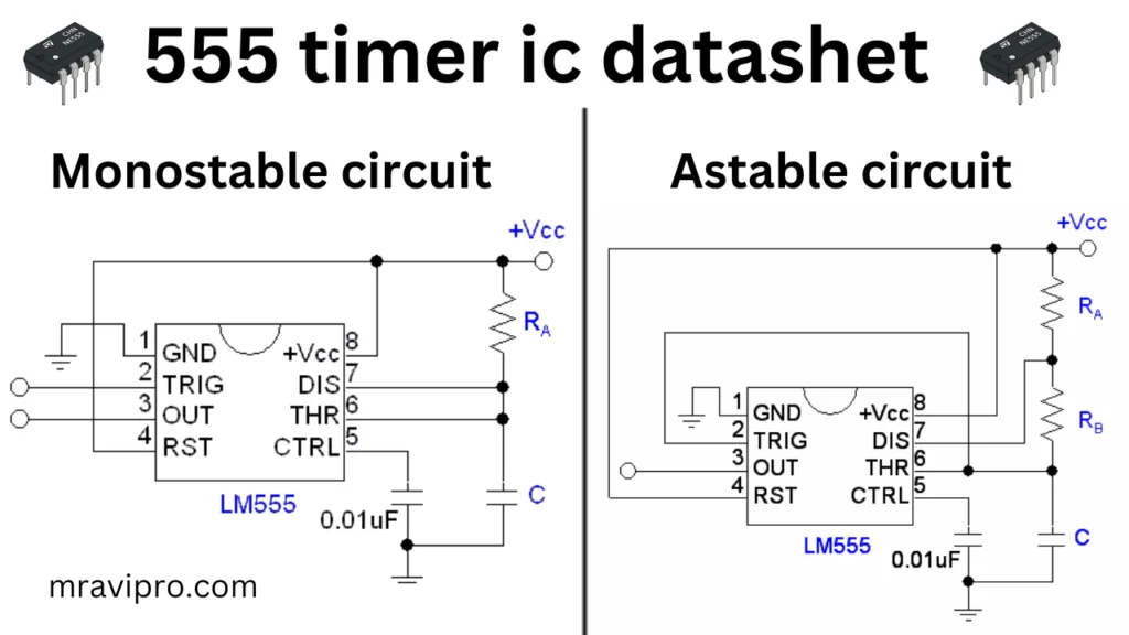 NE555 timer ic Datasheet Full Details PDF Download Free